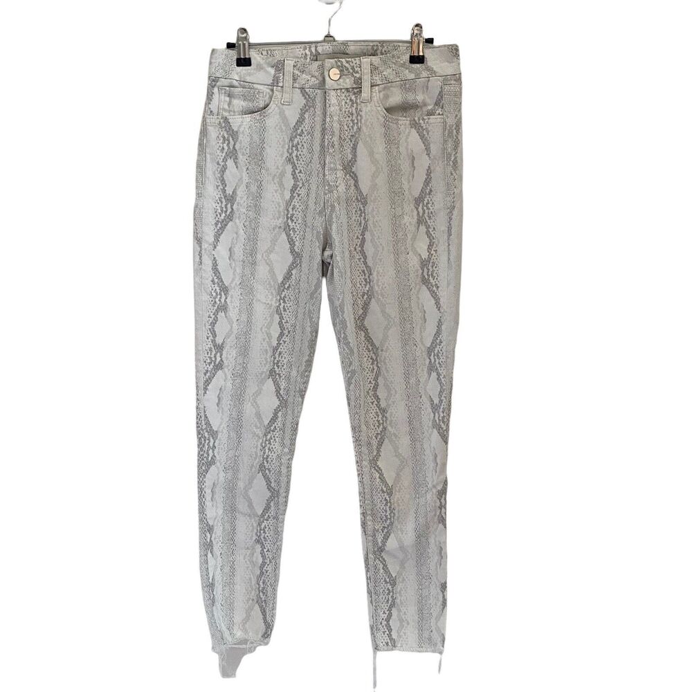Joe's Jeans 27 Hi Rise Honey Curvy Skinny Jean Python Snake White